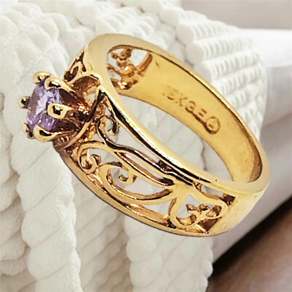 18KT Gold Plated Fashion Ring with CZ Stone